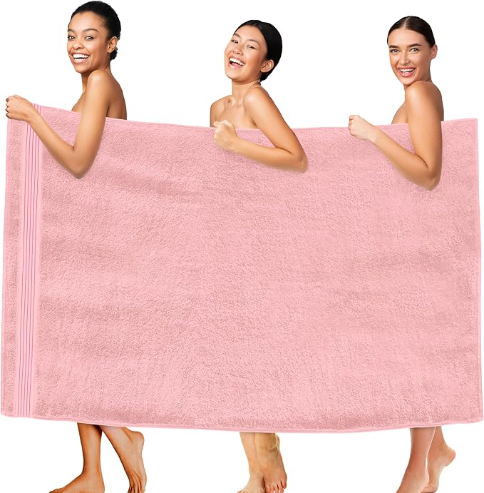 Elegant Comfort Premium Super Soft Highly Absorbent 1 Piece Oversized Bath Sheet - 40" x 80" inch, Luxurious Hotel Spa Quality 100% Turkish Cotton Extra Large Bath Towels for Adults, Dusty Rose