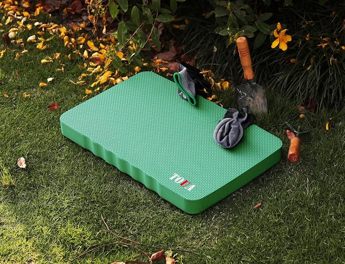 TOUA Kneeling Pad Thick Extra Large High Density Foam Comfort for Work Gardening Yoga Exercise Garden Knee, Green 2 Pack