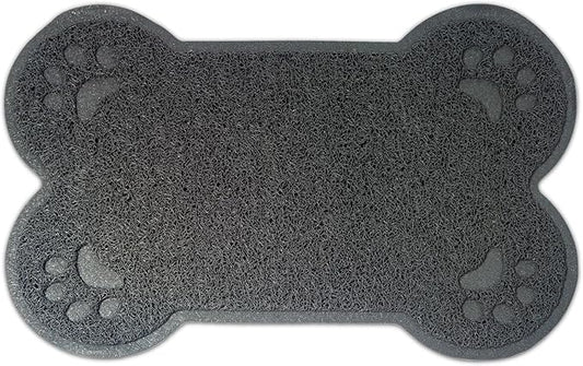 Eurow PVC Cat and Dog Catcher Mat for Litter Boxes & Feeding Areas, Non-Slip, Leakproof, Soft Mesh Paw Cleaner for Sensitive Feet, Traps Dirt, Debris, & Spills, Easy to Clean, 23"x16", Gray