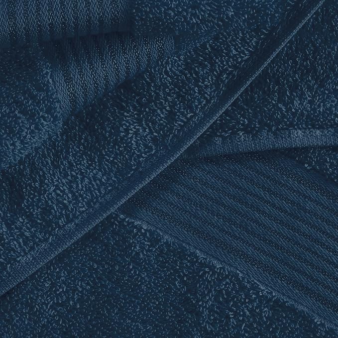 Belizzi Home Ultra Soft 6 Pack Cotton Towel Set, Contains 2 Bath Towels 28x55 inch, 2 Hand Towels 16x24 inch & 2 Wash Coths 12x12 inch, Ideal Everyday use, Compact & Lightweight - Mineral Blue