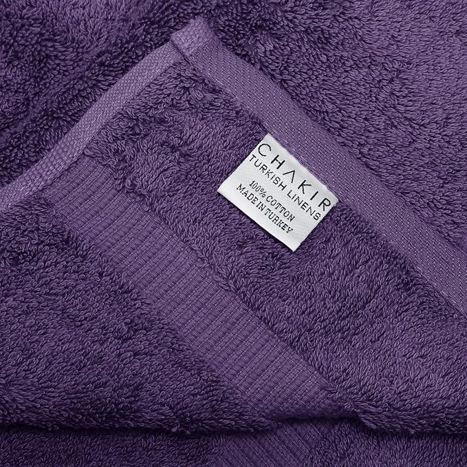 Chakir Turkish Linens 2 Piece Large Bath Towels, 100% Cotton Turkish Towels for Bathroom, Luxury Soft Absorbent Bath Towels, 30 x 60 Inches, Plum