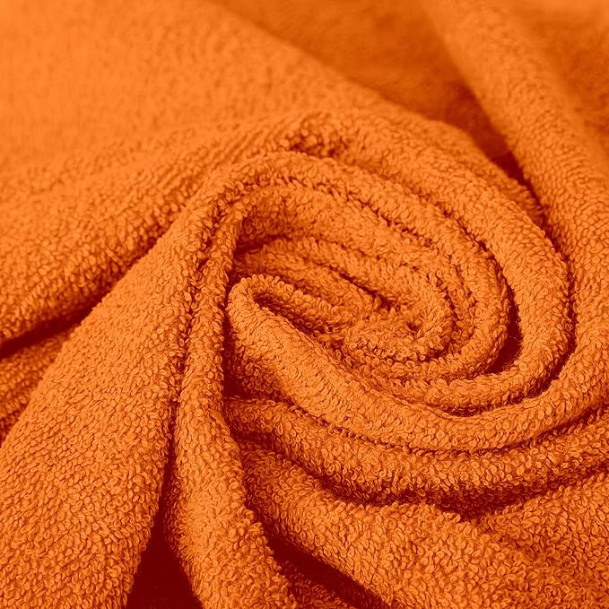 Personalized Passion 2-Pack Towels Set with Embroidered Text - Highly Absorbent & Super Soft Turkish Cotton Bath Sheets for Spa, Gym, Pool and Hotels - 24"x50" Large Bath Towels - Orange
