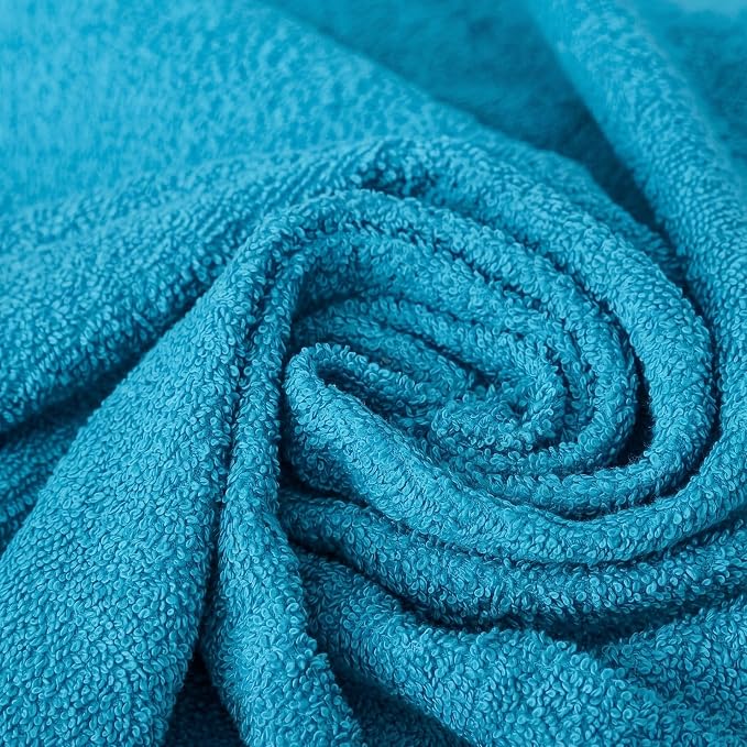Personalized Passion 2-Pack Towels Set with Embroidered Text - Highly Absorbent & Super Soft Turkish Cotton Bath Sheets for Spa, Gym, Pool and Hotels - 24"x50" Large Bath Towels - Turquoise