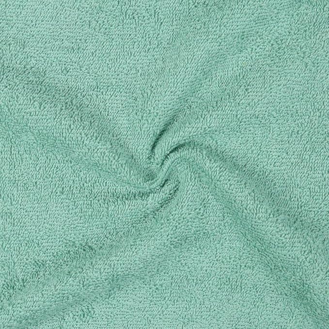 Amazon Basics Highly Absorbent, Fast Drying 100% Cotton Washcloths for Bathroom, Machine Washable, 12 x 12 inches, Seafoam Green, 24-Pack
