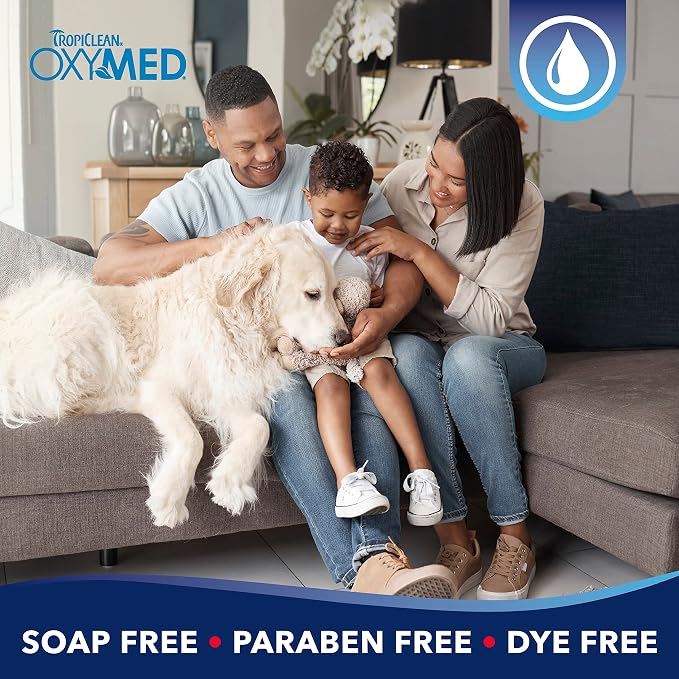 TropiClean Oxymed Tear Stain Remover for Dogs & Cats, Tearless Around The Eye Cleaner for Dogs & Cats 8 Ounce