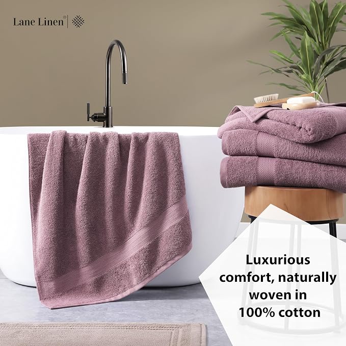 LANE LINEN Oversized Bath Towels for Adults (35"x66") - 2 Pack - 100% Cotton Bath Sheet - Highly Absorbent, Pre Shrunk, Quick Dry - Daily Use XL Bath Towels Oversized Ideal for Guest - Wistful Mauve