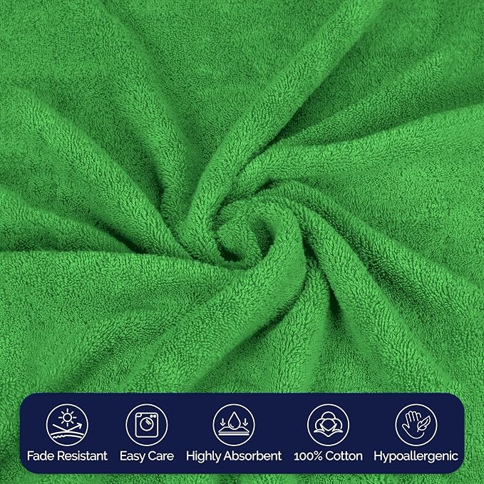 Elegant Comfort Premium Turkish Cotton 2 Pack Bath Towel Set - 27 x 54 inch, Luxurious Hotel Spa Quality 100% Turkish Cotton 2PC Bath Towel Set - Highly Absorbent - Soft Bathroom Towels, Emerald Green