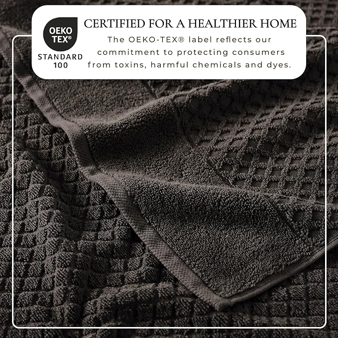 Great Bay Home Oversized Bath Sheets - 100% Cotton 2 Pack 68x35 Extra Large Towel - Absorbent, Durable, Quick-Dry Towels for Bathroom (Midnight)
