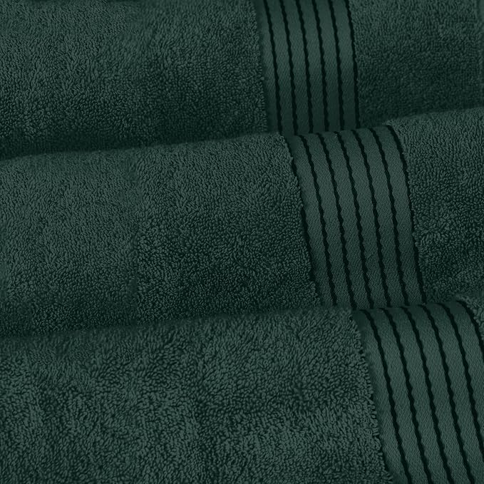 Elegant Comfort Premium Turkish Cotton 2 Pack Bath Towel Set - 27 x 54 inch, Luxurious Hotel Spa Quality 100% Turkish Cotton 2PC Bath Towel Set - Highly Absorbent - Soft Bathroom Towels, Hunter Green