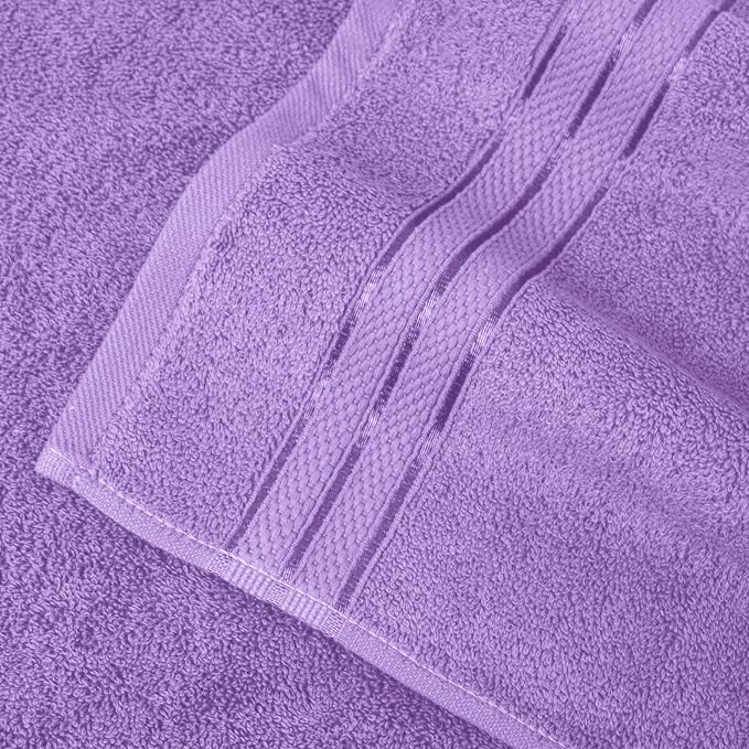 Elegant Comfort Three Line Popcorn Extra Large Luxury Bath Towel - 40" x 80" inch, Premium Hotel Spa Quality 1 Piece Oversized Bath Sheet 100% Turkish Cotton Super Soft Highly Absorbent, Lavender