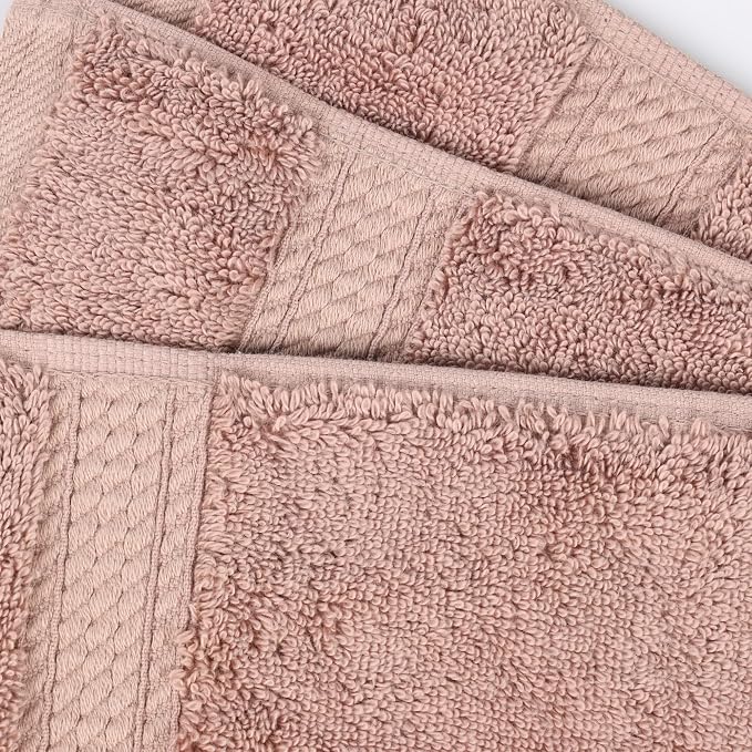 Superior Egyptian Cotton Plush Absorbent, Bath Towel Set of 4, Muted Mauve | Quick Dry, Soft Luxury Towel Set, Bath Essentials for Bathroom, Guest Bath, Spa, 4 Piece Bath, Madeline Towels