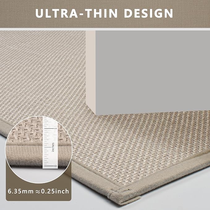 Non-Slip Bath Mats Quick Dry Absorbent Bathroom Rugs Machine Washable Thin Woven Mats for Floor Fit Under Door Easy to Clean