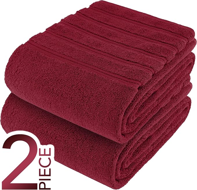 American Soft Linen 100% Cotton Luxury Turkish Towels, 2PC 35x70 Bath Sheet | Soft Absorbent Quick Dry OEKO Tex Standard 100 Certificated Durable Machine Washable Breathable Premium Hotel Quality