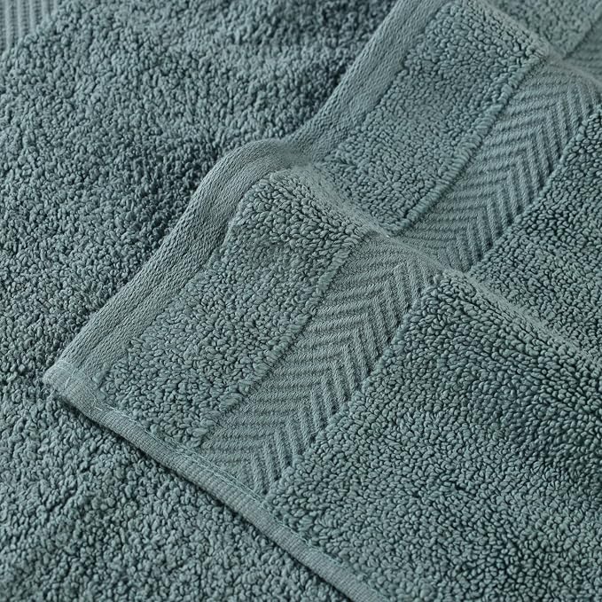 Superior Cotton Hand Towel Set, Medium Sized Towels, Plush Soft Absorbent Bathroom Basics, Home Essentials, Spa, Salon, Hotel, Kitchen, Luxury Quick Dry, Zero Twist Collection, Set of 6, Jade Green