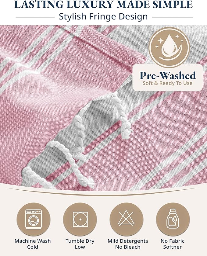 LANE LINEN Beach Towels 6 Pack - Oversized & Pre-Washed Large Beach Towel Set - Stylish Pool Towels for Adults, Quick Dry, Soft & Lightweight Lightweight Travel Towel Pack, 39"x71" - Coastal Harmony