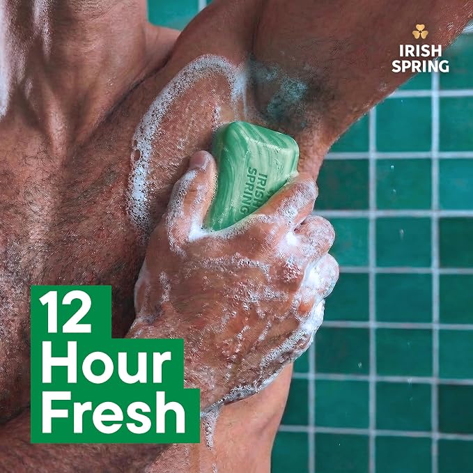 Irish Spring Bar Soap for Men, Original Clean, Smell Fresh and Clean for 12 Hours, Men Soap Bars for Washing Hands and Body, Mild for Skin, Recyclable Carton, 3.7 Ounce - 3 Count (Pack of 8)