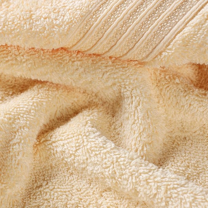 Superior Egyptian Cotton Bath Towel Set, Towels For Home Bathroom, Master, Guest Bath, Decor Essentials, Quick Dry, Absorbent, Large Body Towels, Spa, Hotel, Resort, Adult, Kids, Set of 8, Canary