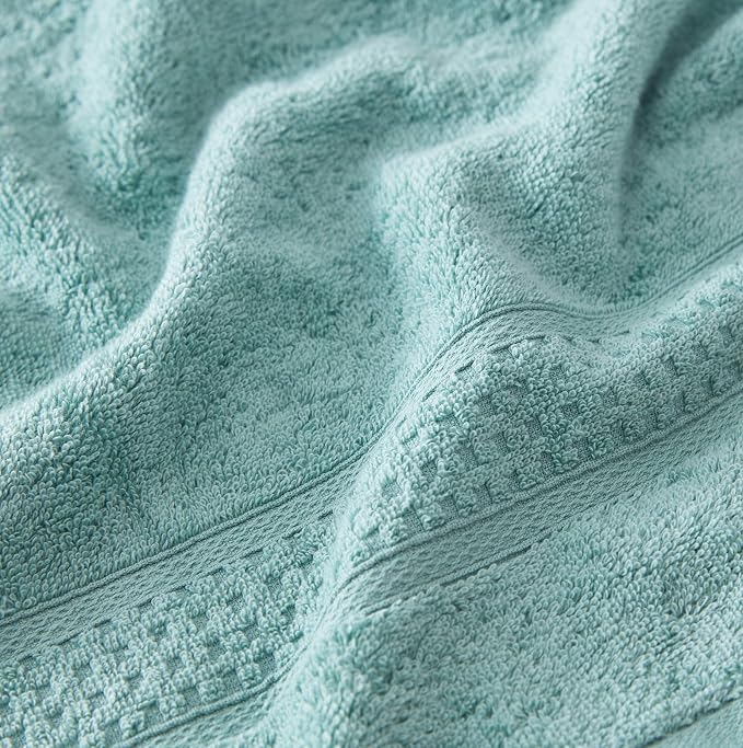 Nautica – Bathroom Towels, Soft Cotton Washcloth, Bath & Hand Towel Set, Highly Absorbent & Quick Dry, Zero Twist, Set of 6, College Dorm Room Essentials (Oceane Aqua)
