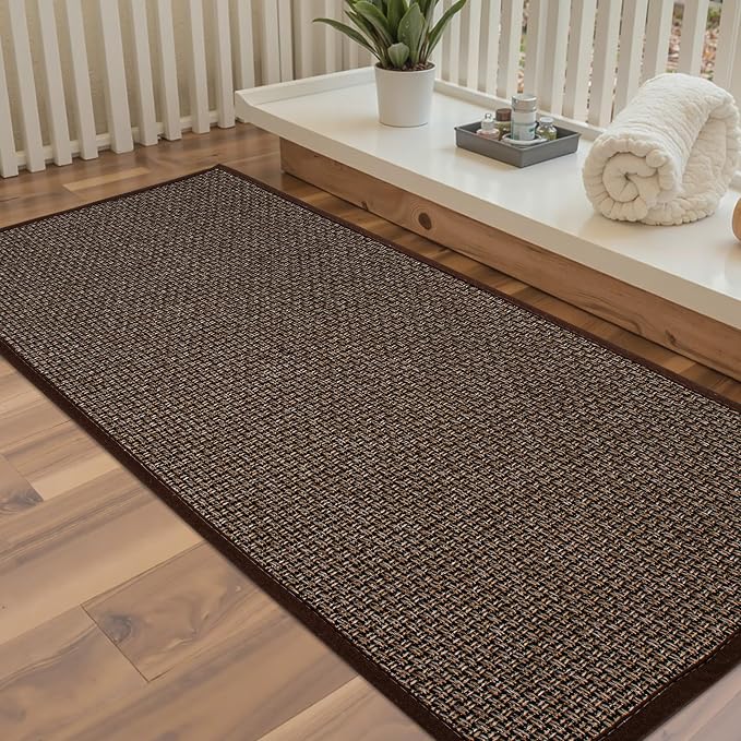 Long Bathroom Rugs Runner Bathroom Mat Quick Dry Machine Washable Bathroom Rugs Ultra Thin Door Mat, 17" x 47"