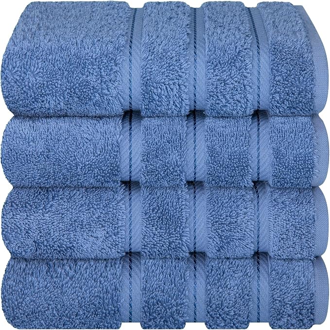 American Soft Linen 100% Cotton Luxury Turkish Towels, 4 PC Hand Towel Set | Soft Absorbent Quick Dry OEKO Tex Standard 100 Certificated Durable Machine Washable Breathable Premium Hotel Quality