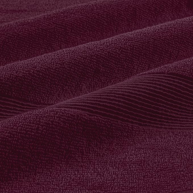 Belizzi Home 4 Pack Bath Towel Set 27x54, 100% Ring Spun Cotton, Ultra Soft Highly Absorbent Machine Washable Hotel Spa Quality Bath Towels for Bathroom, 4 Bath Towels - Burgundy