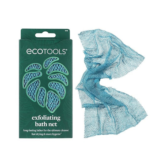 EcoTools Exfoliating Bath Net, Inspired By African Net Sponge, Exfoliates & Cleanses Whole Body, Flexible & Reusable, Eco-Friendly Body Scrubber, Vegan & Cruelty-Free, 1 Count