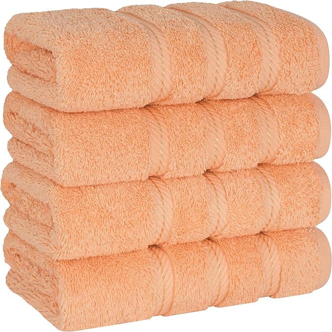 American Soft Linen 100% Cotton Luxury Turkish Towels, 4 PC Hand Towel Set | Soft Absorbent Quick Dry OEKO Tex Standard 100 Certificated Durable Machine Washable Breathable Premium Hotel Quality