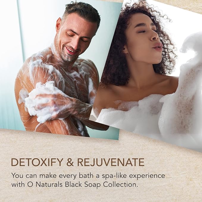O NATURALS 100% Natural Bar Soap - Gift Set - Organic Ingredients & Essential Oils - Spa Gifts for Women & Men, Body Wash & Face Soap - 6PC Black Soap Collection - Mothers Days Gifts