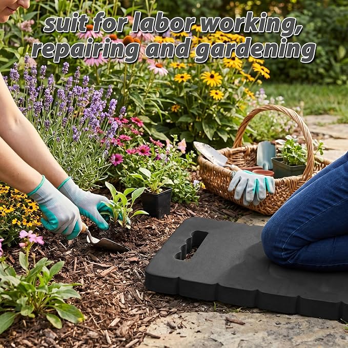 Milltrip Garden Kneeler,Knee Pads for Gardening,Garden Kneeing Pad, Kneeling Mat for Exercise & Yoga, Bath Kneeler for Baby Bath, Knee Pad for Work, Floor EVA Pad 17.8x8.2x0.9in(Black)