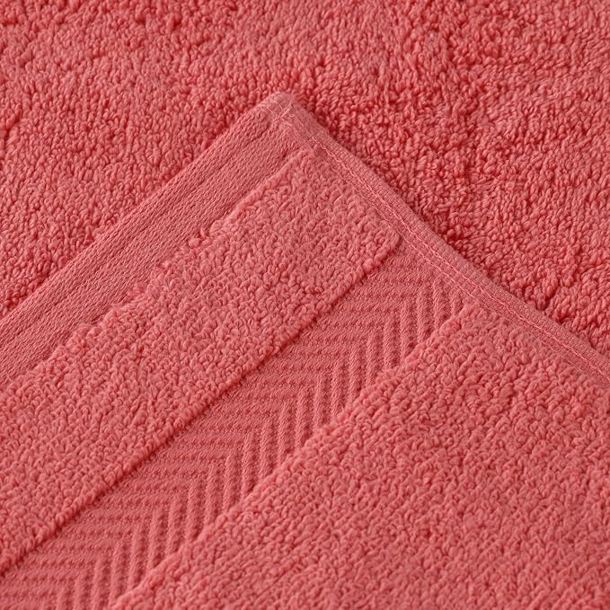 Superior Zero Twist 100% Cotton Bath Sheet Towels, Super Soft, Fluffy and Absorbent, Premium Quality Oversized Bath Sheet Set of 2 - Coral