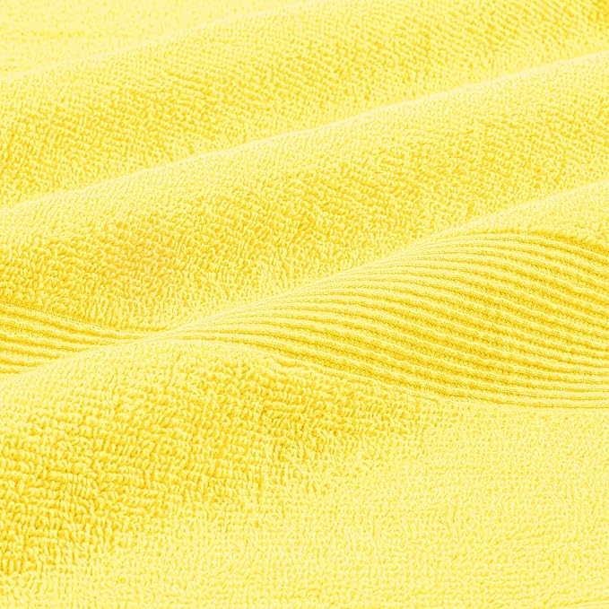 Belizzi Home 4 Pack Bath Towel Set 27x54, 100% Ring Spun Cotton, Ultra Soft Highly Absorbent Machine Washable Hotel Spa Quality Bath Towels for Bathroom, 4 Bath Towels - Lime Yellow