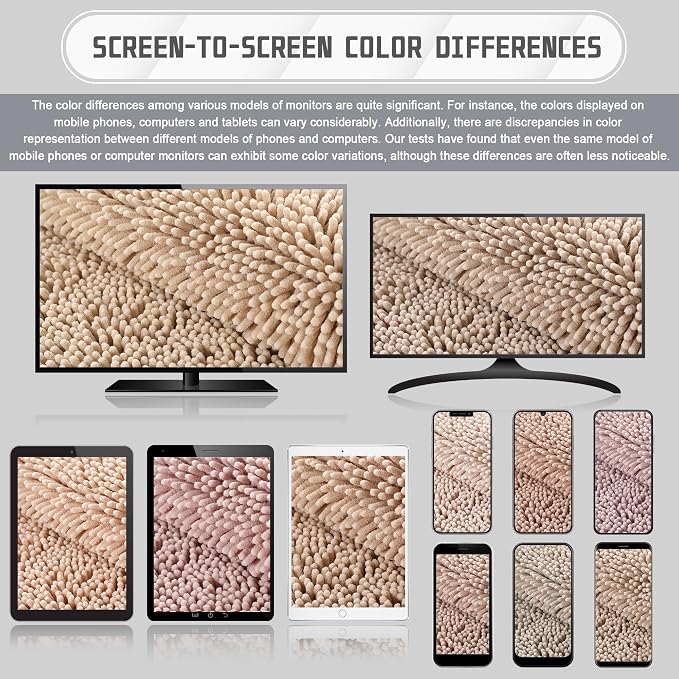Yimobra Large Bathroom Rugs 36"x24", Non Slip Bath Mat for Tub, Shaggy Rug Floor Carpet, Extra Soft Super Absorbent Quick Dry, Machine Washable,Beige