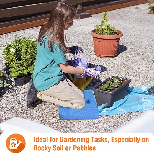 Gardzen Extra Thick Garden Kneeling Pad, EVA Foam Kneeler Pad for Gardening, Baby Bath, Yoga, Pilates, Exercise, 18" x 11" x 1.5", Blue