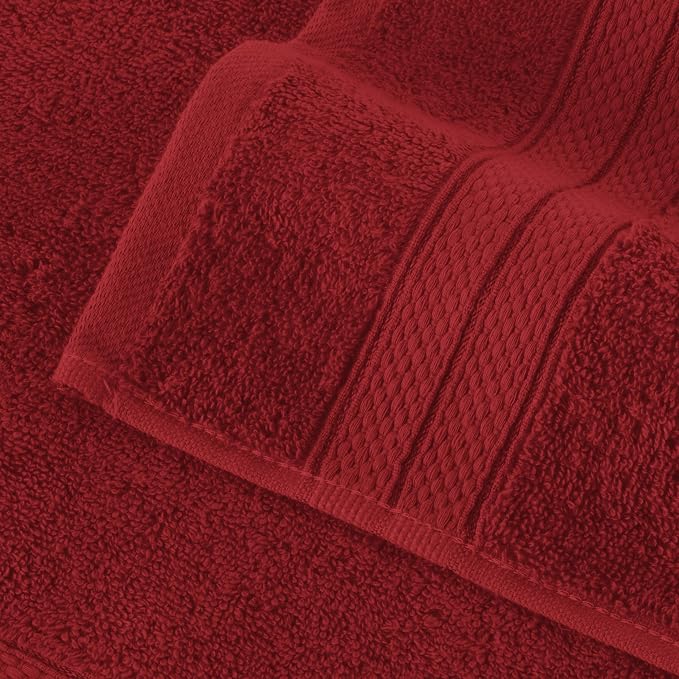 Elegant Comfort Three Line Popcorn Towel Set for Bathroom 35 x 70 inches, Premium Hotel Quality 1-Pack Jumbo Towels, 100% Turkish Cotton, Soft and Durable, Quick Dry and Highly Absorbent, Burgundy