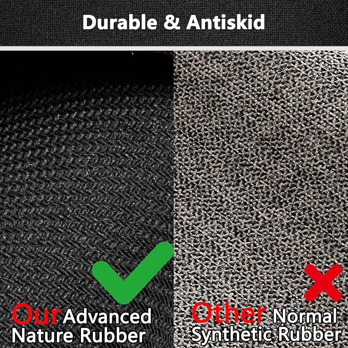 Non Slip Bath Mat with Rubber-Backing Braided Absorbent Machine Washable Quick Dry Small Bathroom Rug Ultra Thin Door Mat Toilet Rug, 17" x 24"