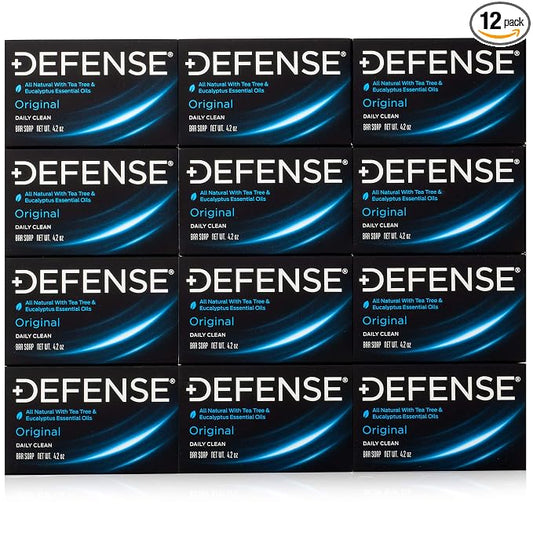 Defense Soap 12pk All Natural Tea Tree Bar Soap for Men | Made by Wrestlers with Tea Tree Oil & Eucalyptus Oil to Promote Healthy Skin