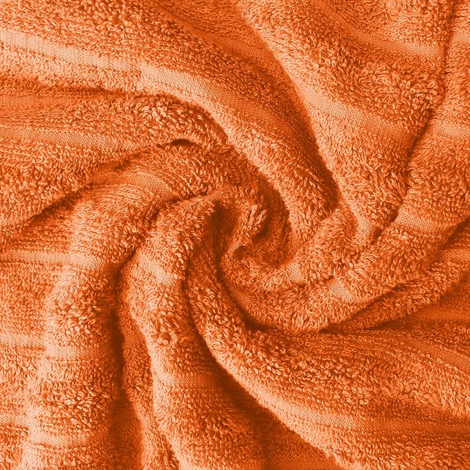 DAN RIVER Pack of 2 Bath Sheet 35x70 Inches, Soft Ribbed Fluffy Bath Sheets Towels for Adults, Quick Dry Shower Towels - Orange