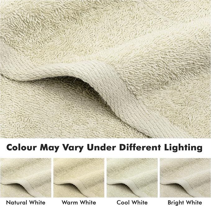 100% Ring Spun Cotton Hand Towels for Bathroom – 550 GSM Soft & Absorbent Towel Set– Pack of 6 Small Towel (34x20in) – Quick Dry Luxury Cotton Hand Towels – Ivory