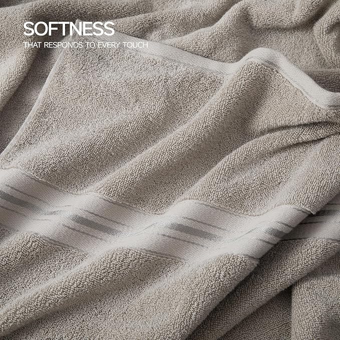 REDKISS Jumbo Bath Sheet 1 Piece, 40x80 Inches 100% Cotton Extra Large Bath Towel for Bathroom, Beige
