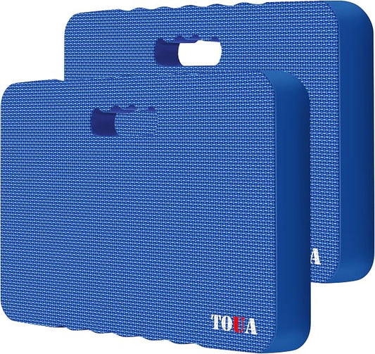 TOUA Garden Kneeling Pad, Kneeling Mat for Gardening, Bath Kneeler for Baby Bath, Large Support Knee 17.8x11x1.4 Thick High Density Foam Protective Knee, Knee Pads for Gardening, Planting Blue 2 Pack