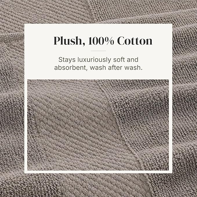 Modern Threads 600 GSM 6-Piece Towel Set with Filgree Jacquard Border Taupe