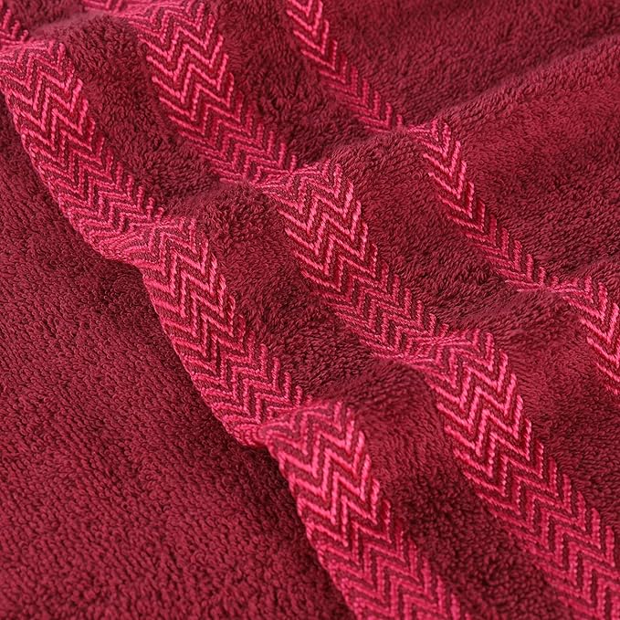Superior Cotton Bath Sheet Set, Oversized Large Plush Soft Absorbent Body Towel, Shower, Spa, Hotel, Pool, Bath Basics, Home Essentials, Luxury, Fluffy, Quick Dry, Hays Collection, Set of 2, Cranberry