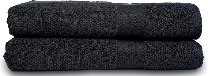 MAURA Premium Bath Sheets 100% Cotton 35x70 Oversized Ultra Absorbent Quick Dry Soft Towel Set for Bathroom Extra Large Bath Towels, Black