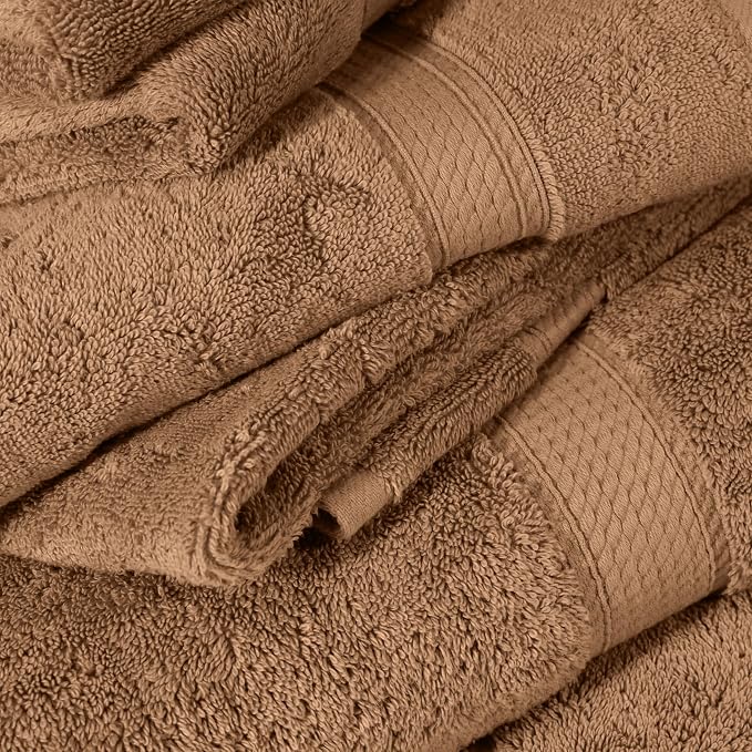 SUPERIOR Egyptian Cotton Ultra Plush & Absorbent, 6 Piece Set, Rust | Quick Dry, Soft Luxury Towel Set, Bath Essentials, Guest Bath, Spa, 2 Bath, 2 Hand, 2 Face Towels, Madeline Towels