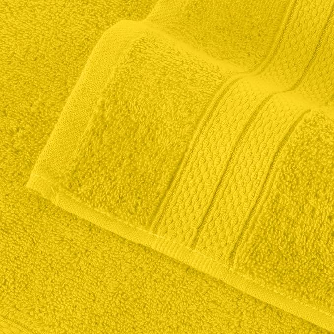 Elegant Comfort Three Line Popcorn Towel Set for Bathroom 35 x 70 inches, Premium Hotel Quality 1-Pack Jumbo Towels, 100% Turkish Cotton, Soft and Durable, Quick Dry and Highly Absorbent, Yellow