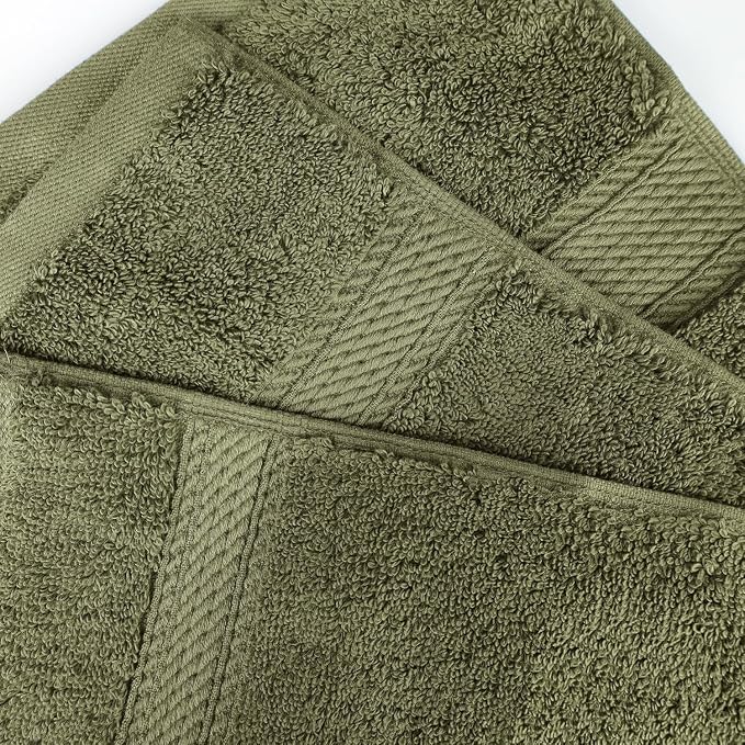 SUPERIOR Egyptian Cotton Pile Plush Bath Sheet, 2 Piece Set, Forest Green | Highly Absorbent, Ultra Soft Luxury 800 GSM Towel Set for Bathroom, Shower, Hotel Essentials Oversize Plush Madeline Towels