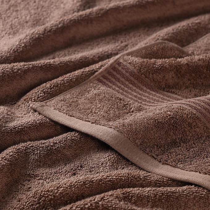 Superior Egyptian Cotton 8-Piece Towel Set, Assorted Towels for Home Bathroom, Guest Bath Decor Essentials, Includes 2 Bath, 4 Hand, 2 Face Towels/Washcloths, Quick Dry, Absorbent, Mocha