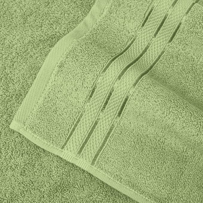 Elegant Comfort Three Line Popcorn Extra Large Luxury Bath Towel - 40" x 80" inch, Premium Hotel Spa Quality 1 Piece Oversized Bath Sheet 100% Turkish Cotton Super Soft Highly Absorbent, Sage Green