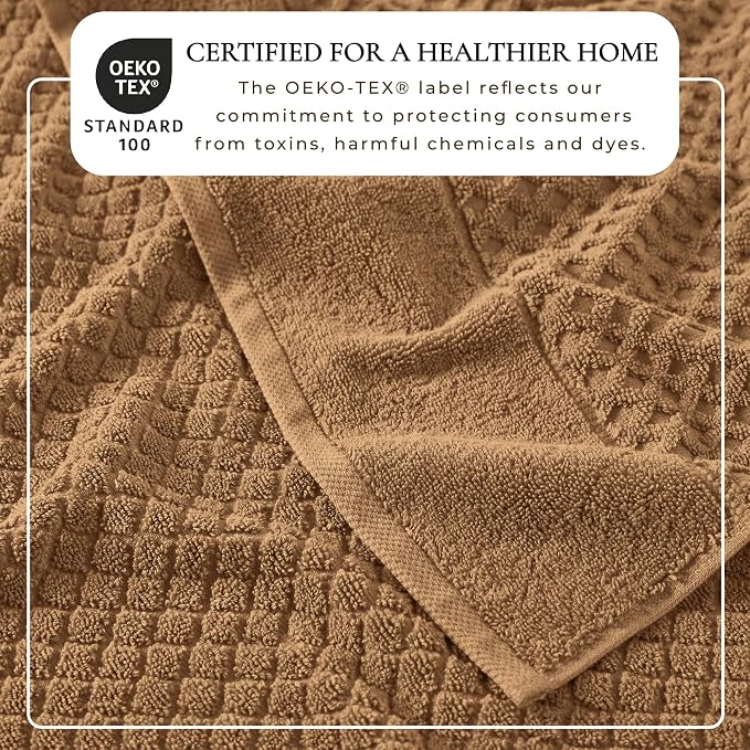 Great Bay Home Oversized Bath Sheets - 100% Cotton 2 Pack 68x35 Extra Large Towel - Absorbent, Durable, Quick-Dry Towels for Bathroom (Mocha)