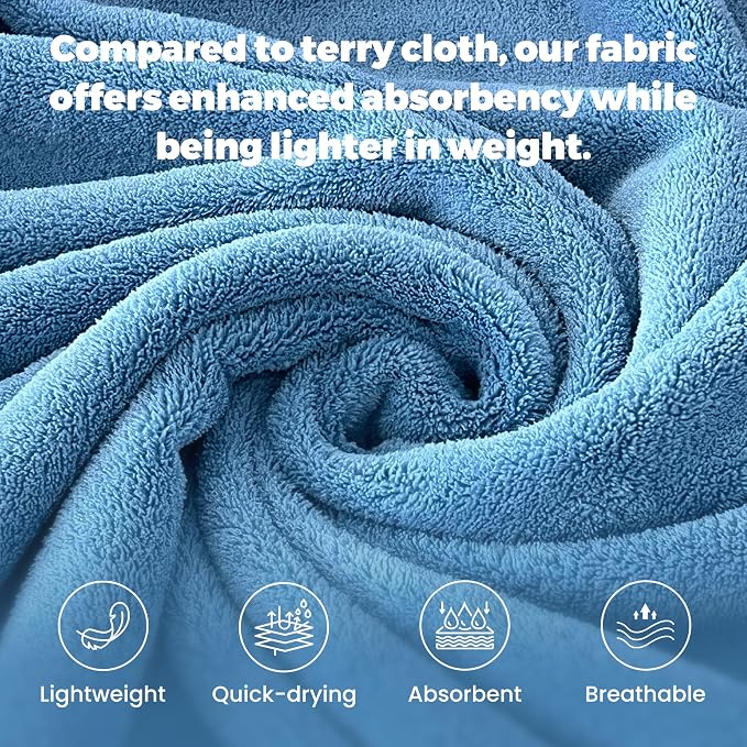 PJGGZ Towel Robe for Men - Ultra-Absorbent Soft Quick Dry Towel Bathrobe Kimono for Shower, Spa & Hotel
